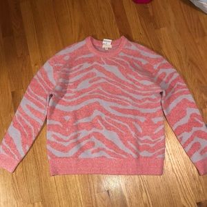 pink and light purple, zebra stripped sweater